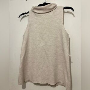 Zara Beige Sleeveless Turtleneck
